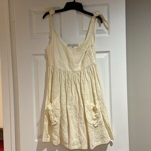 White Linen Dress Size S What Goes Around Comes Around